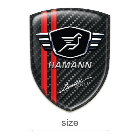 Hamann Car Accessories Badge Black Fibers with Red Lines 