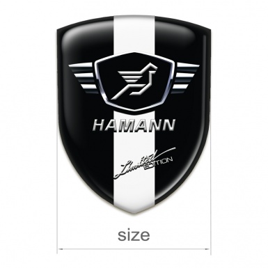 Hamann Tuning Badge  Black Base with White Ribbon 