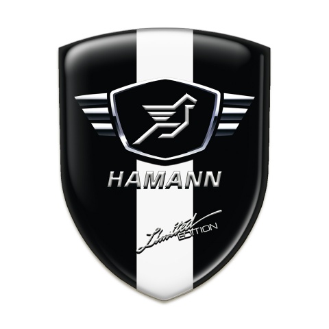 Hamann Tuning Badge  Black Base with White Ribbon 