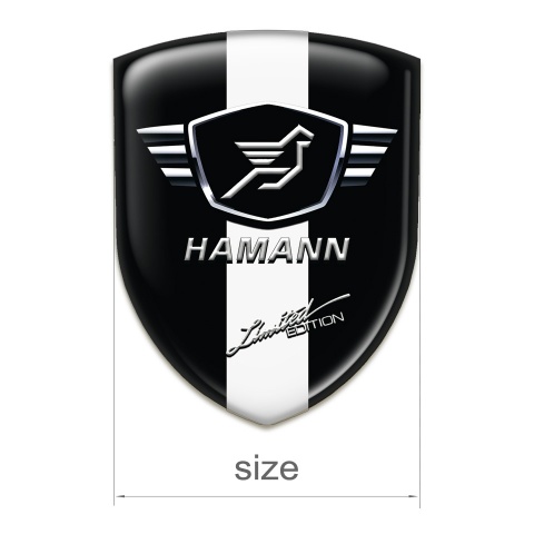 Hamann Tuning Badge  Black Base with White Ribbon 