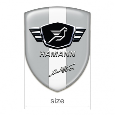 Hamann Self Adhesive Car logo Emblem Grey Base With White Ribbon 