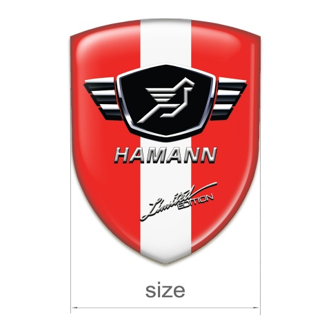 Hamann Car Interior Badge Red Base White Ribbon 