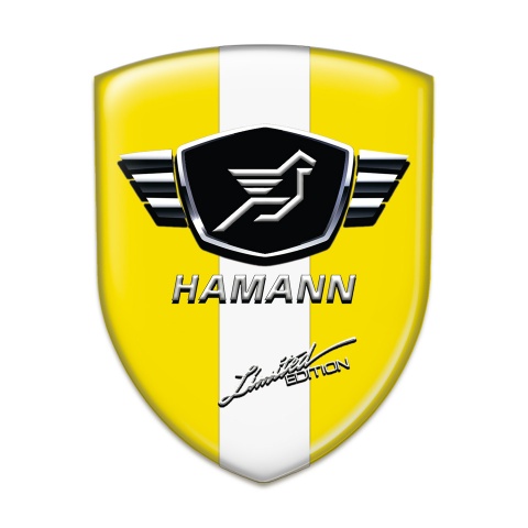 Hamann Silicone Badge Yellow Base With White Ribbon 