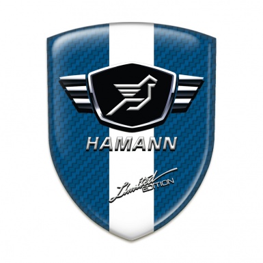 Hamann Tuning Emblem Navy Blue carbon Base White Ribbon 