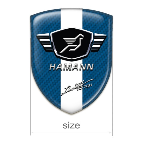 Hamann Tuning Emblem Navy Blue carbon Base White Ribbon 