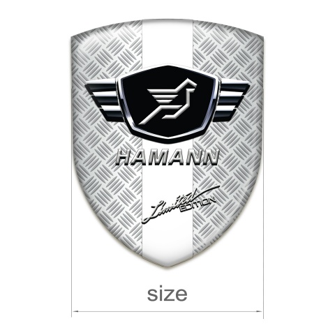 Hamann Domed Emblem Mesh Effect Base with White Ribbon 