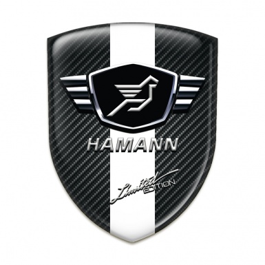 Hamann Silicone Emblem Black carbon with White Ribbon 