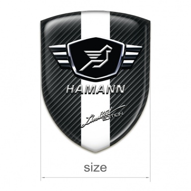 Hamann Silicone Emblem Black carbon with White Ribbon 