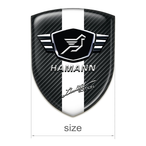 Hamann Silicone Emblem Black carbon with White Ribbon 
