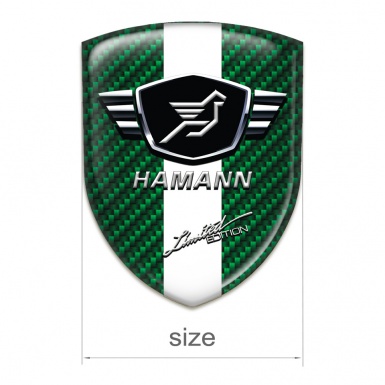 Hamann Resin Sticker Green Carbon with White ribbon 