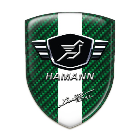 Hamann Resin Sticker Green Carbon with White ribbon 
