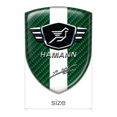 Hamann Resin Sticker Green Carbon with White ribbon 