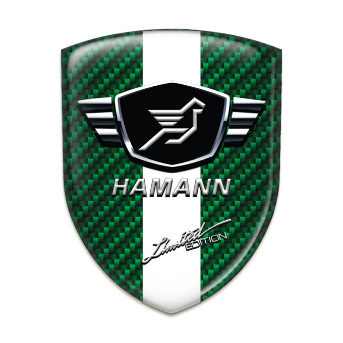 Hamann Resin Sticker Green Carbon with White ribbon 