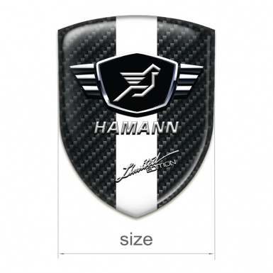 Hamann 3D Gel Emblem Dark Carbon with White Ribbon 