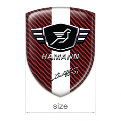 Hamann Emblem Exterior Red carbon with White Ribbon 