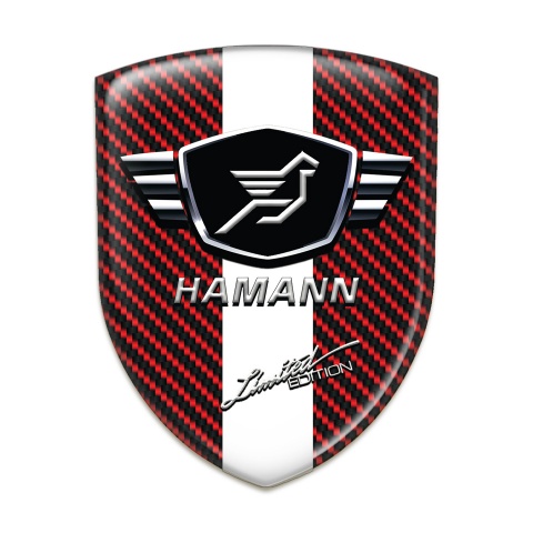 Hamann Emblem Exterior Red carbon with White Ribbon 