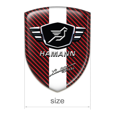 Hamann Emblem Exterior Red carbon with White Ribbon 