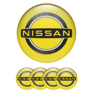 Nissan Emblems for Wheel Center Caps Yellow