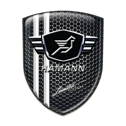 Hamann Car Accessories Badge Perforated Steel Base with White Stripes 