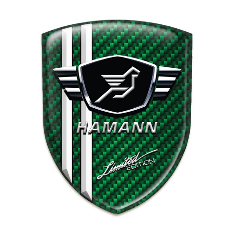 Hamann Silicone Badge Green Carbon Base with White Stripes 