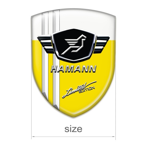 Hamann Emblem Badge Logo Yellow White Base White Stripes 
