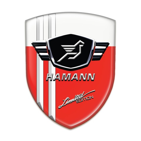 Hamann Tuning Emblem Red White Base with White Stripes 