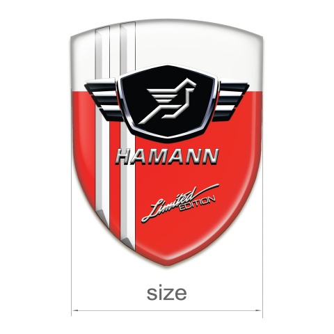 Hamann Tuning Emblem Red White Base with White Stripes 
