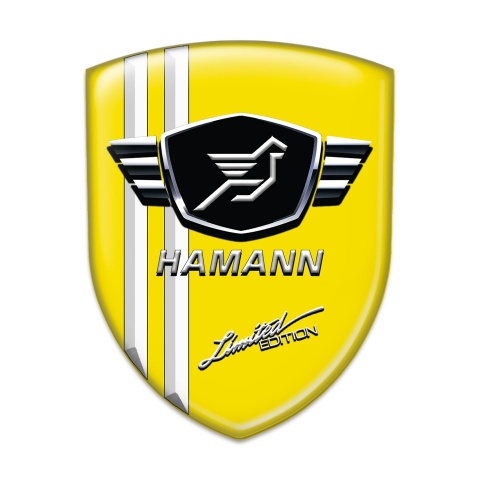 Hamann Resin Sticker Yellow Base with White Stripes 