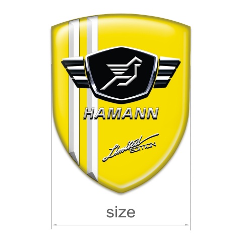 Hamann Resin Sticker Yellow Base with White Stripes 