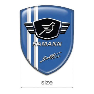 Hamann 3D Gel Emblem Blue Base with White Stripes 