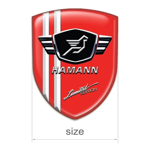 Hamann Emblem Exterior Red Base with White Stripes 