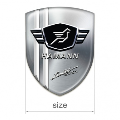 Hamann Tuning Badge Silver Base with Wghite Stripes 