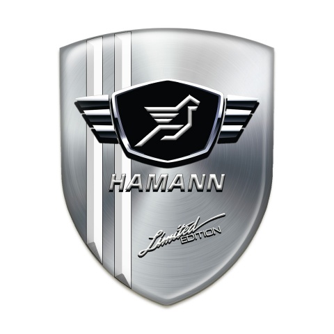 Hamann Tuning Badge Silver Base with Wghite Stripes 