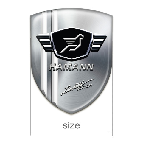 Hamann Tuning Badge Silver Base with Wghite Stripes 