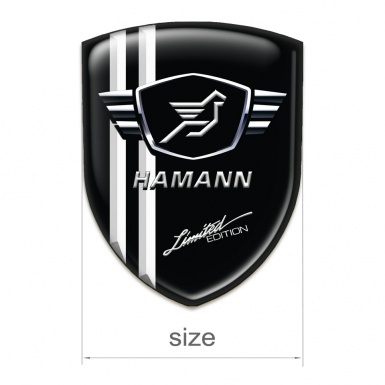Hamann Car Accessories Badge Black Base with White Stripes 