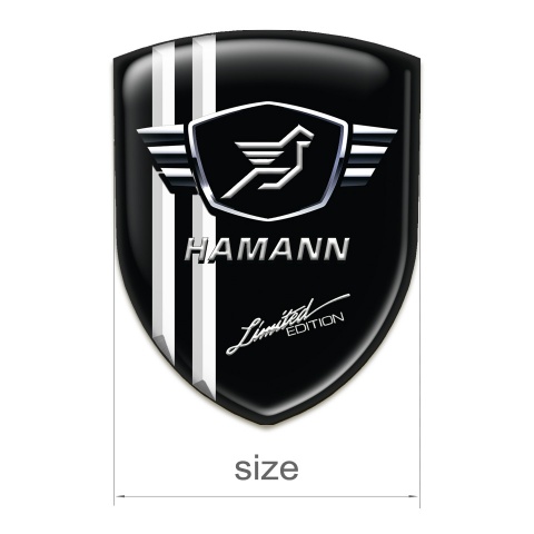 Hamann Car Accessories Badge Black Base with White Stripes 