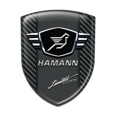 Hamann Car Interior Badge Black Carbon Base With White Stripes 