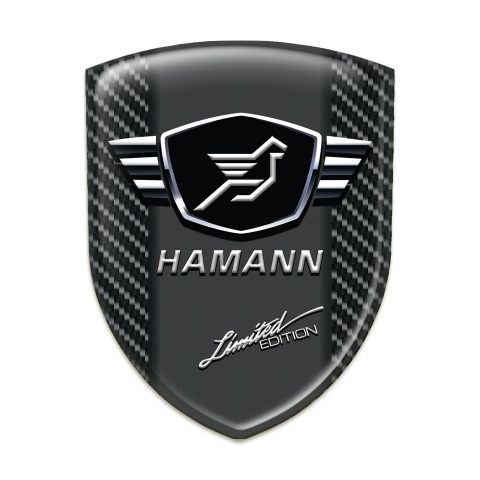 Hamann Car Interior Badge Black Carbon Base With White Stripes 