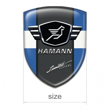 Hamann Domed Emblem Blue with White Tape Dark Logo Panel 