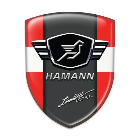Hamann Silicone Emblem Red with White Band and dark Logo Panel 