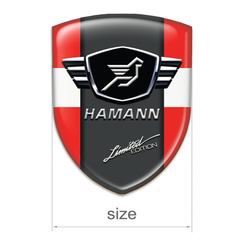 Hamann Silicone Emblem Red with White Band and dark Logo Panel 