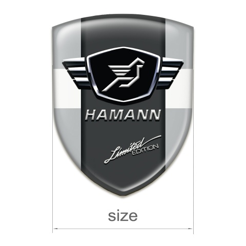 Hamann Resin Sticker Grey with White Band and Dark Logo Panel 