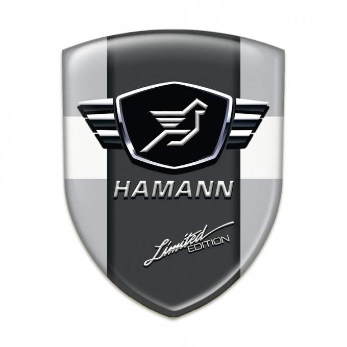 Hamann Resin Sticker Grey with White Band and Dark Logo Panel 