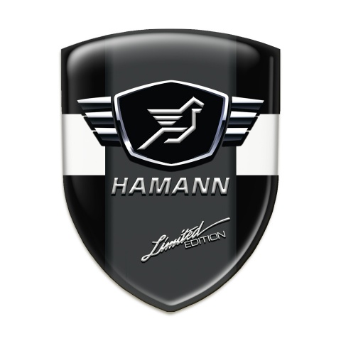 Hamann 3D Gel Emblem Black wiith White Band and dark Logo Panel