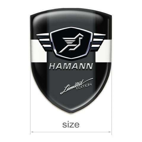 Hamann 3D Gel Emblem Black wiith White Band and dark Logo Panel