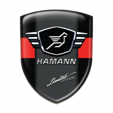 Hamann Emblem Exterior Black with Red tape and Dark Logo Panel 