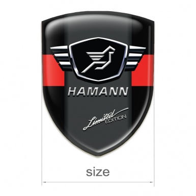 Hamann Emblem Exterior Black with Red tape and Dark Logo Panel 