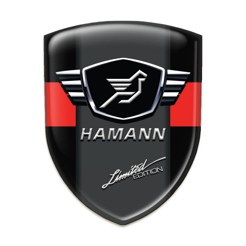 Hamann Emblem Exterior Black with Red tape and Dark Logo Panel 
