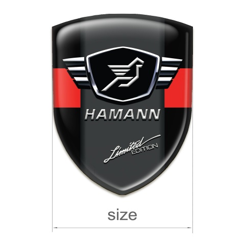 Hamann Emblem Exterior Black with Red tape and Dark Logo Panel 