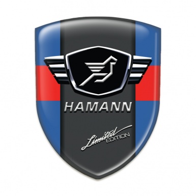 Hamann Tuning Badge  Blue with Red tape and Dark Logo Panel 